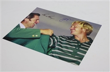 Jack Nicklaus & Gary Player Signed Green Jacket Photo JSA ALOA