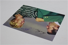 Jack Nicklaus & Gary Player Signed Green Jacket Photo JSA ALOA