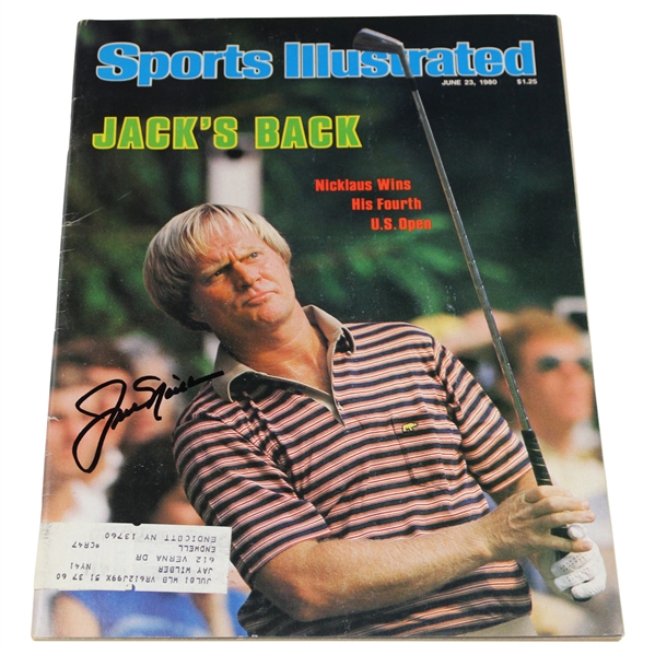 Jack Nicklaus Signed 1980 Sports Illustrated Magazine - June 23rd JSA ALOA