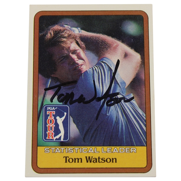 Tom Watson Signed 1981 PGA Tour Money Statistical Leader Golf Card JSA ALOA