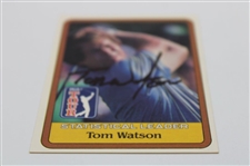 Tom Watson Signed 1981 PGA Tour Money Statistical Leader Golf Card JSA ALOA