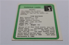 Tom Watson Signed 1981 PGA Tour Money Statistical Leader Golf Card JSA ALOA