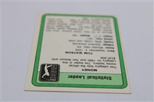 Tom Watson Signed 1981 PGA Tour Money Statistical Leader Golf Card JSA ALOA
