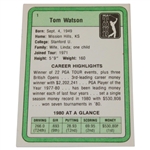 Tom Watson Signed 1981 PGA Tour Official Golf Rookie Card JSA ALOA