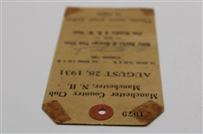 Billy Burke Signed 1931 Burke & Von Elm Vs Hendry & Nute at Manchester CC Ticket JSA ALOA