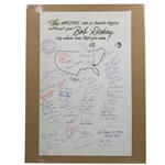 Jack Nicklaus, Yates & others Multi-Signed Writers Assoc. of America Hand-drawn Get Well Masters Page 