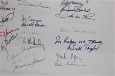 Jack Nicklaus, Yates & others Multi-Signed Writers Assoc. of America Hand-drawn Get Well Masters Page 