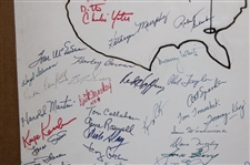Jack Nicklaus, Yates & others Multi-Signed Writers Assoc. of America Hand-drawn Get Well Masters Page 