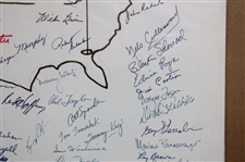 Jack Nicklaus, Yates & others Multi-Signed Writers Assoc. of America Hand-drawn Get Well Masters Page 