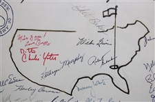 Jack Nicklaus, Yates & others Multi-Signed Writers Assoc. of America Hand-drawn Get Well Masters Page 