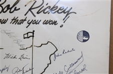 Jack Nicklaus, Yates & others Multi-Signed Writers Assoc. of America Hand-drawn Get Well Masters Page 