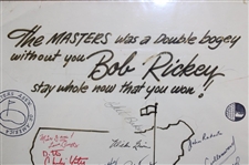 Jack Nicklaus, Yates & others Multi-Signed Writers Assoc. of America Hand-drawn Get Well Masters Page 