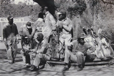 Augusta Caddies Sitting Under The Big Oak Tree Frank Christian Photo - Framed