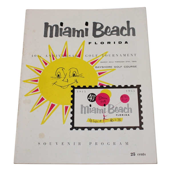 1955 Miami Beach 40th Anniversary Golf Tournament Program