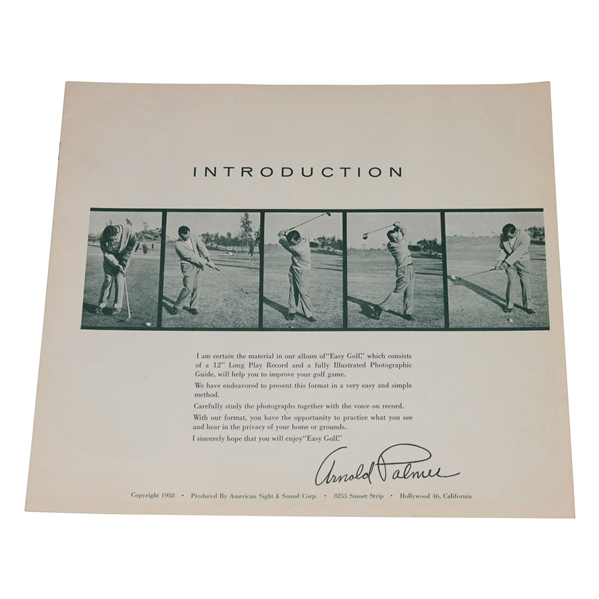 1958 Arnold Palmer Instructional Record Companion Booklet