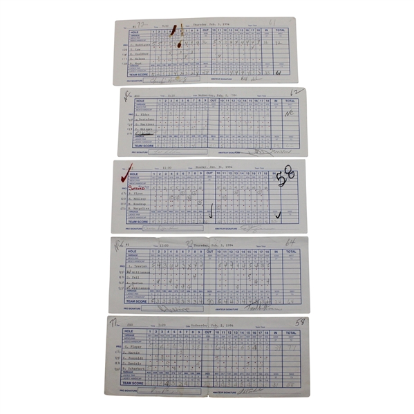 Gary Player,  Lee Elder & (8) Others Signed 1994 Royal Caribbean Classic Pro Am Official Scorecards