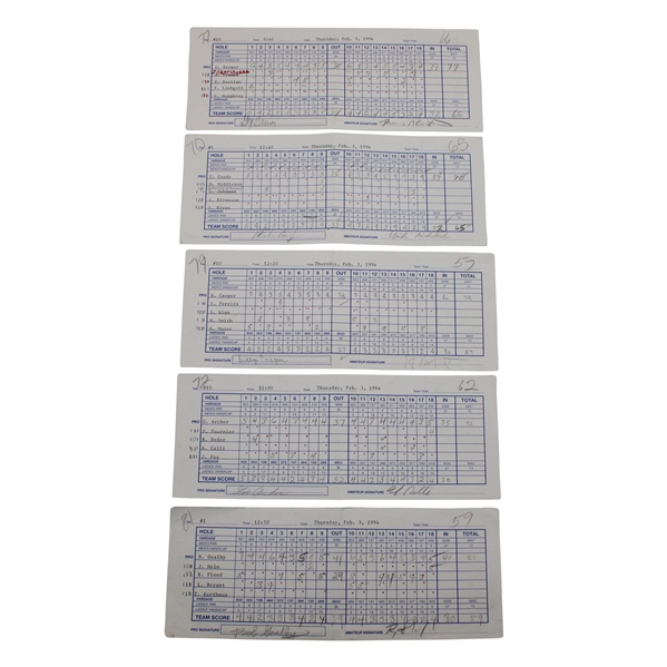 Bob Goalby, Billy Casper & (8) Others Signed 1994 Royal Caribbean Classic Pro Am Official Scorecards