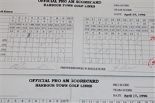 Paul Azinger, Nick Faldo & (8) Others Signed 1996 Harbour Town Pro Am Official Scorecards