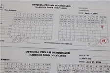 Paul Azinger, Nick Faldo & (8) Others Signed 1996 Harbour Town Pro Am Official Scorecards