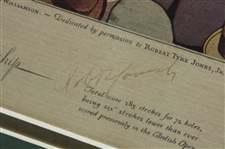 Bobby Jones Signed 1930 Currier & Ives British Open at St. Andrews Print JSA ALOA