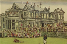 Bobby Jones Signed 1930 Currier & Ives British Open at St. Andrews Print JSA ALOA