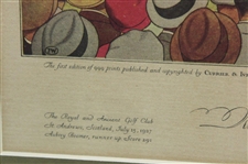 Bobby Jones Signed 1930 Currier & Ives British Open at St. Andrews Print JSA ALOA