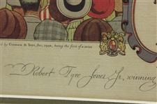 Bobby Jones Signed 1930 Currier & Ives British Open at St. Andrews Print JSA ALOA