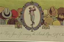 Bobby Jones Signed 1930 Currier & Ives British Open at St. Andrews Print JSA ALOA
