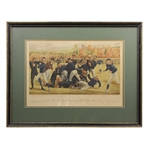 1930 Currier & Ives The First Intercollegiate Championship Football Game held in America Print - Framed