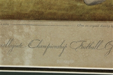 1930 Currier & Ives 'The First Intercollegiate Championship Football Game held in America' Print - Framed