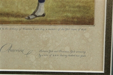 1930 Currier & Ives 'The First Intercollegiate Championship Football Game held in America' Print - Framed