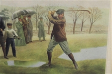 1931 E. Currier 'The First Amateur Golf Championship held in America' Print - Framed