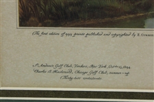 1931 E. Currier 'The First Amateur Golf Championship held in America' Print - Framed