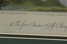 1931 E. Currier 'The First Amateur Golf Championship held in America' Print - Framed
