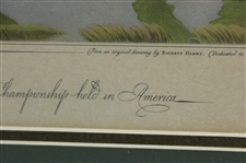 1931 E. Currier 'The First Amateur Golf Championship held in America' Print - Framed