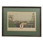 1930 Currier & Ives Belair Studs Gallant Fox Winning the Belmont Stakes Print - Framed
