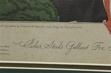 1930 Currier & Ives 'Belair Stud's Gallant Fox Winning the Belmont Stakes' Print - Framed