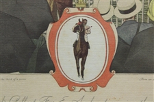 1930 Currier & Ives 'Belair Stud's Gallant Fox Winning the Belmont Stakes' Print - Framed