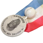 c.1947 I'm Rooting For Jackie Robinson Dodgers Rookie Pinback w/Ribbon