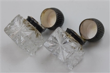 c.1930 Golfer Crystal Inkwell w/ Double Gutta Ball Display