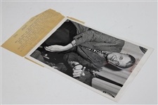 1947 Babe Ruth Smoking Cigar Original Wire Photo