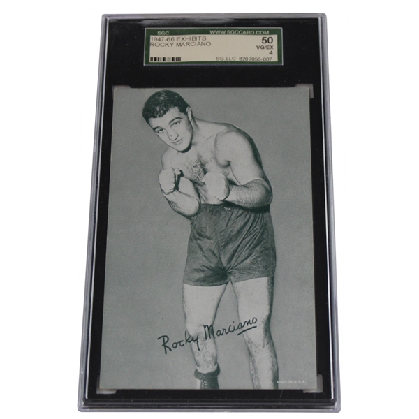 1947-66 Exhibits Rocky Marciano Rookie Card SGC VG-EX 4