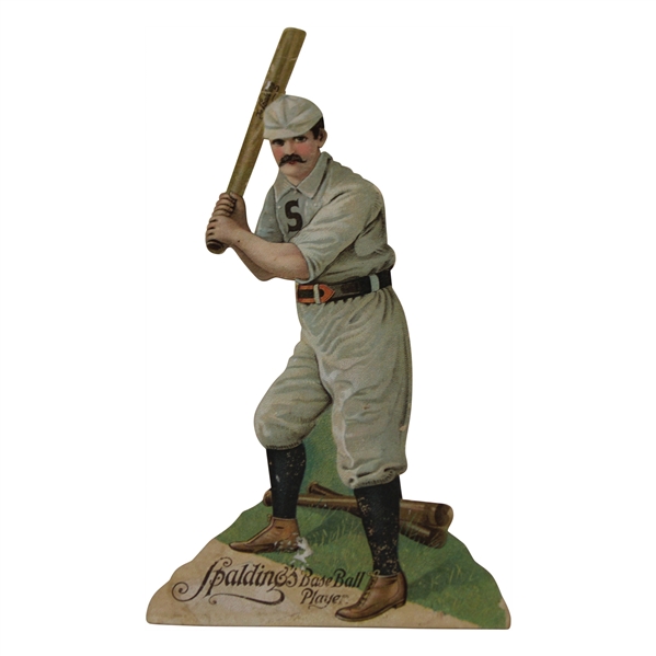 c.1896 Spalding Baseball Player Die Cut