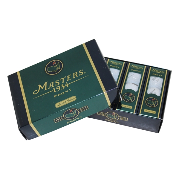 Masters 1934 Tournament Limited Edition Logo Dozen Pro V1 Golf Balls in Original Box