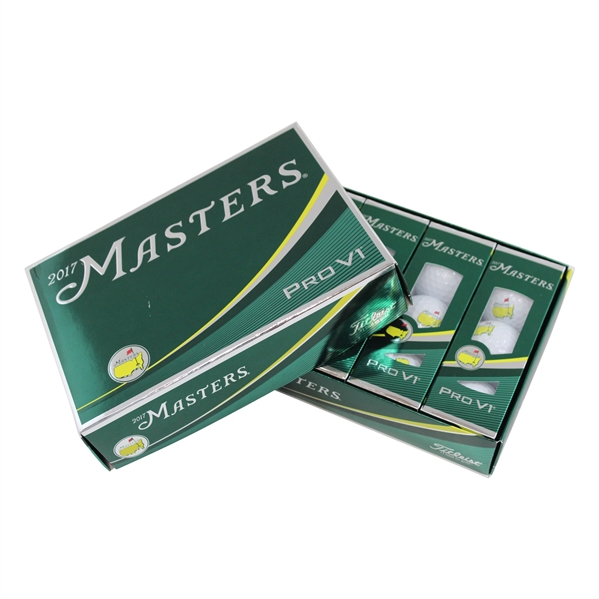 2017 Masters Tournament Titleist Pro-V1 Dozen Golf Balls in Original Box