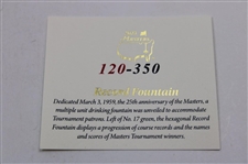 2023 Masters Tournament Ltd Ed 'Record Fountain' Coin #120/350 in Original Box w/Card