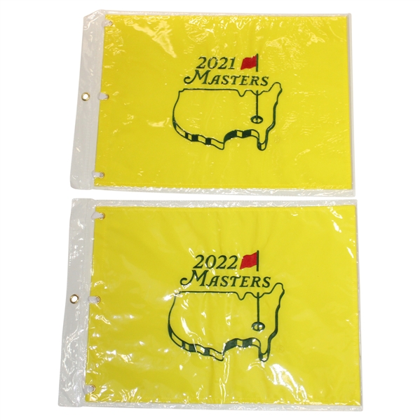 2021 & 2022 Masters Tournament Embroidered Flags - Matsuyama & Scheffler Winners