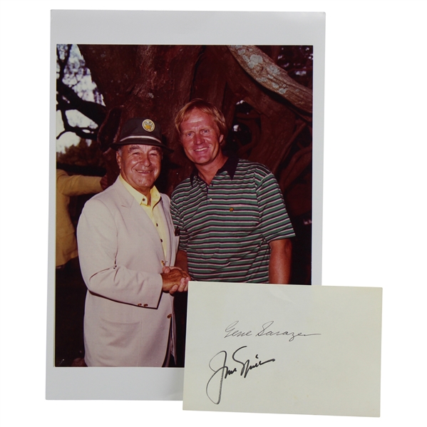 Gene Sarazen & Jack Nicklaus Photo with Signed Card JSA ALOA