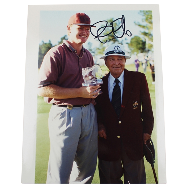 Ernie Els Signed 1994 World Open Chateau Elan w/Gene Sarazen trophy Photo JSA ALOA