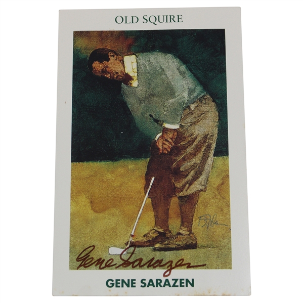 Gene Sarazen Signed 1992 Mueller Old Squire Card JSA ALOA